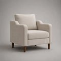 Sedia imbottita 1 seduta in tessuto beige con braccioli, 80 × 82 × 88 cm